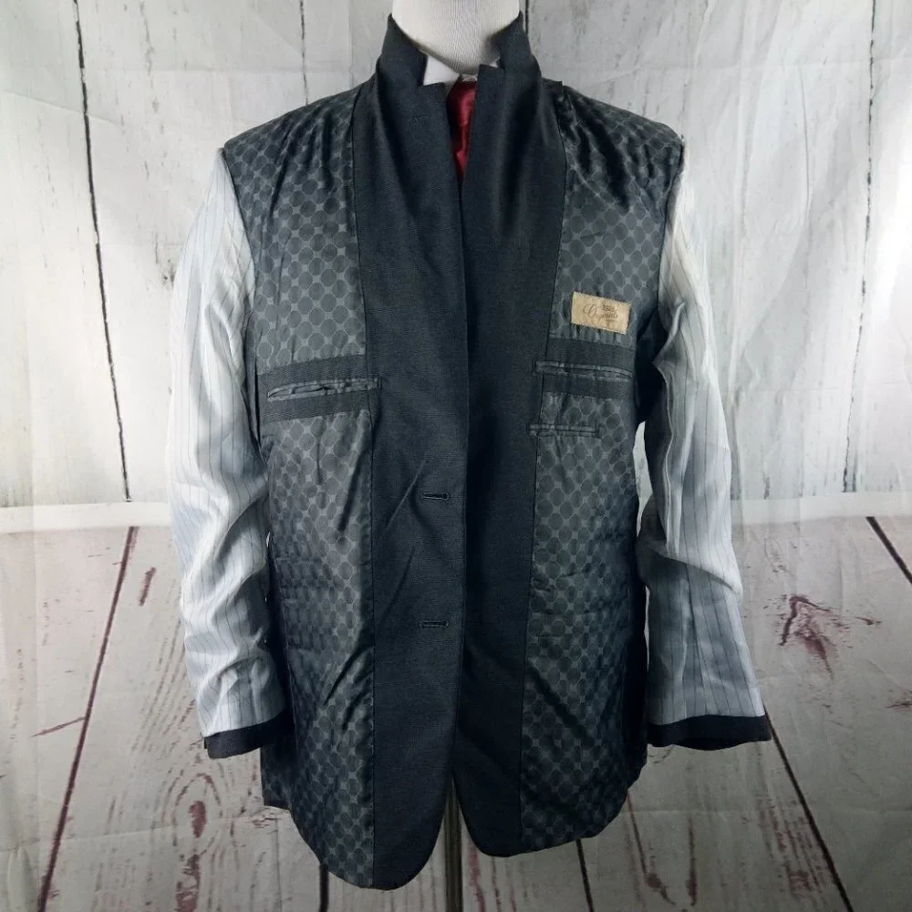 Haggar Originals 1926 40R 2 Button Gray Birdseye Suit Blazer Jacket